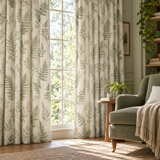 AI-generated design illustration of Fern Sketch Curtain