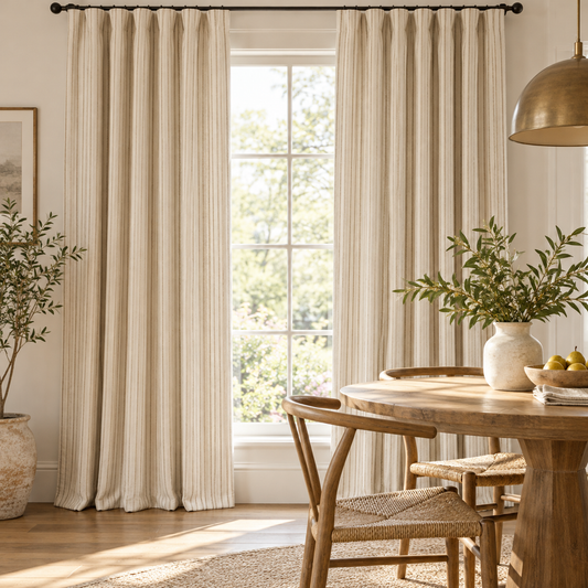 AI-generated design illustration of Oat Stripe Curtain