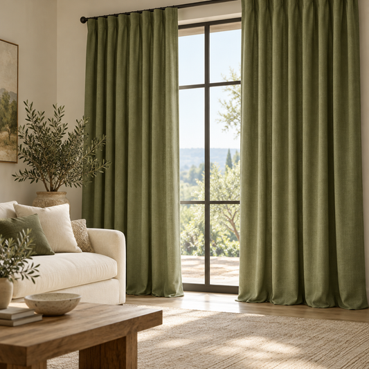 AI-generated design illustration of Olive Grove Curtain