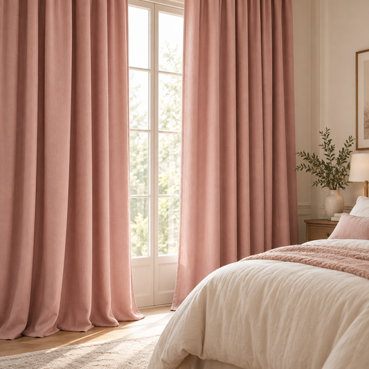AI-generated design illustration of Soft Rose Curtain
